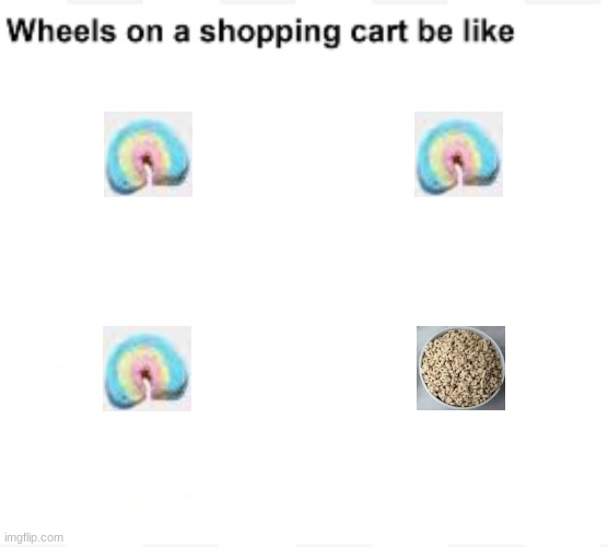 Marshmallows are the best part | image tagged in wheels on a shopping cart be like | made w/ Imgflip meme maker