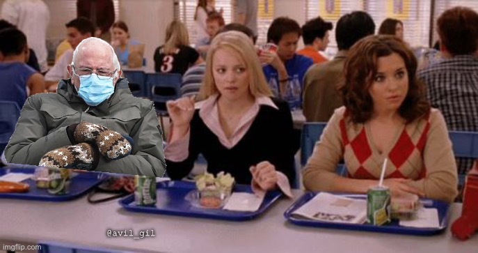 You can’t sit with Bernie | @avil_gil | image tagged in bernie sanders,inauguration | made w/ Imgflip meme maker