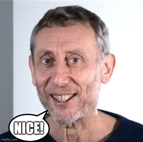 nice Michael Rosen | NICE! | image tagged in nice michael rosen | made w/ Imgflip meme maker