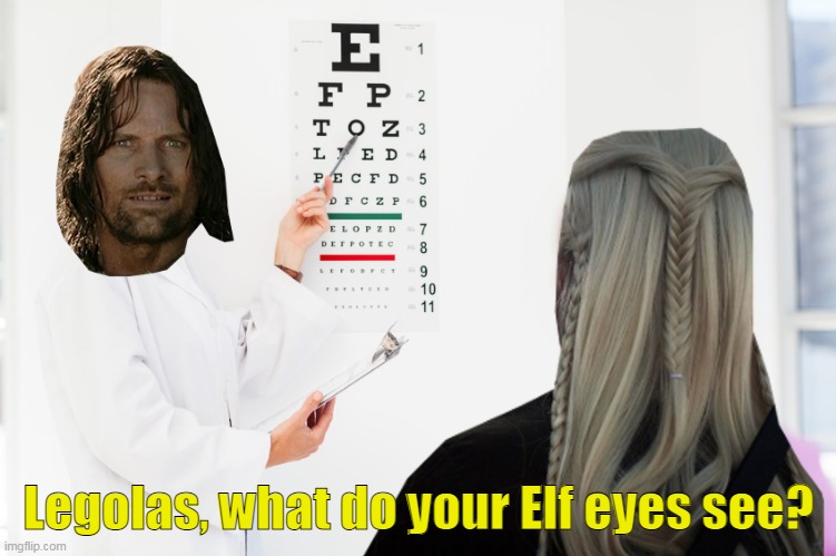 What Do Your Elf Eyes See? | Legolas, what do your Elf eyes see? | image tagged in lotr,memes | made w/ Imgflip meme maker
