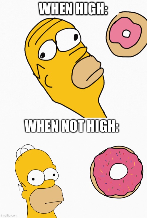 WHEN HIGH:; WHEN NOT HIGH: | made w/ Imgflip meme maker