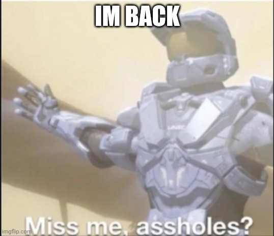 miss me ass holes | IM BACK | image tagged in miss me ass holes | made w/ Imgflip meme maker