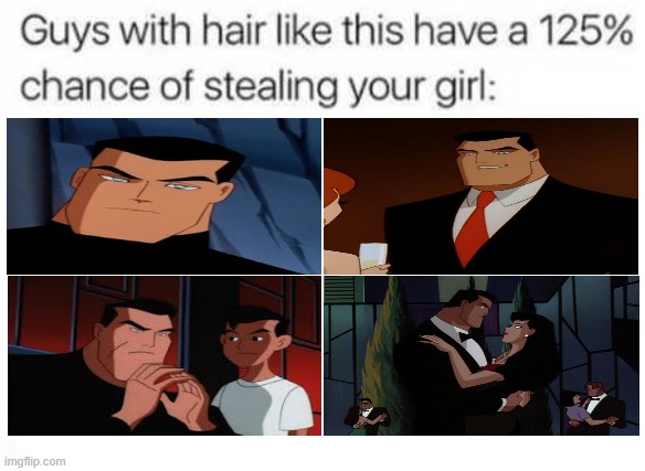 Image tagged in ''guys with hair like this'' blank template,memes,bruce  wayne,batman the animated series,the new batman adventures - Imgflip