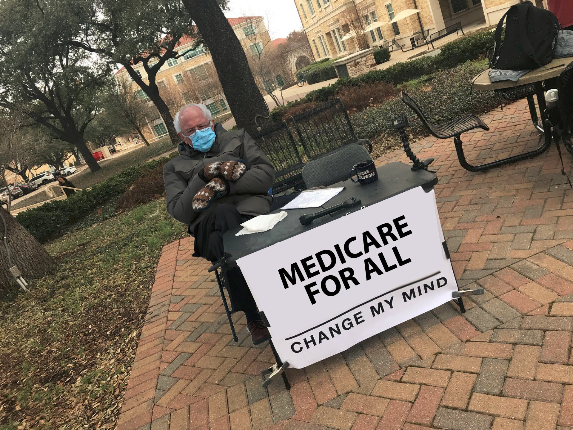Bernie Change My mind Blank Meme Template