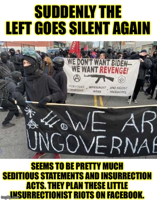 Where’s the outrage lefty? | SUDDENLY THE LEFT GOES SILENT AGAIN; SEEMS TO BE PRETTY MUCH SEDITIOUS STATEMENTS AND INSURRECTION ACTS. THEY PLAN THESE LITTLE INSURRECTIONIST RIOTS ON FACEBOOK. | image tagged in riots,democrats,liars,liars club,liberal hypocrisy,hypocrites | made w/ Imgflip meme maker