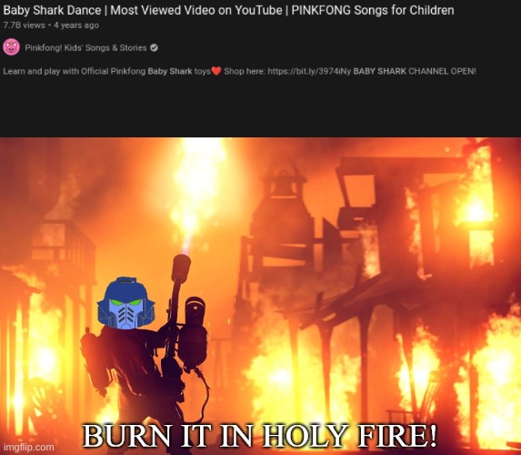 this got me to 100K!!! | image tagged in burn it in holy fire 1 | made w/ Imgflip meme maker