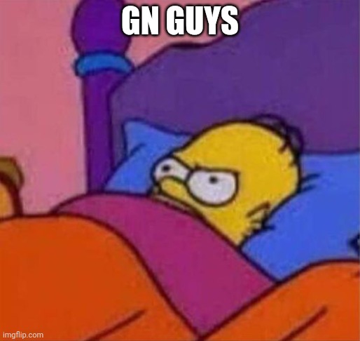 Nighhtt | GN GUYS | image tagged in angry homer simpson in bed | made w/ Imgflip meme maker