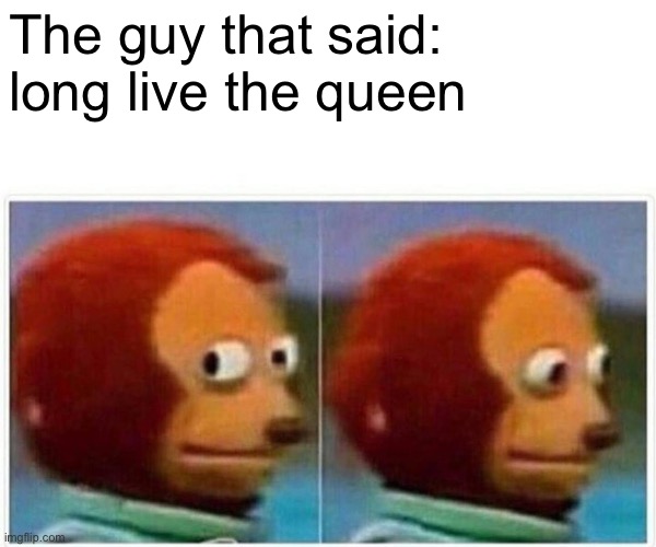 Monkey Puppet Meme | The guy that said: long live the queen | image tagged in memes,monkey puppet | made w/ Imgflip meme maker