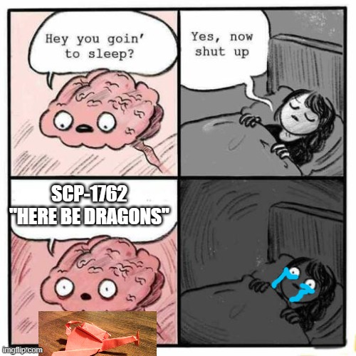 Hey you going to sleep? | SCP-1762 "HERE BE DRAGONS" | image tagged in hey you going to sleep,scp,scp meme | made w/ Imgflip meme maker