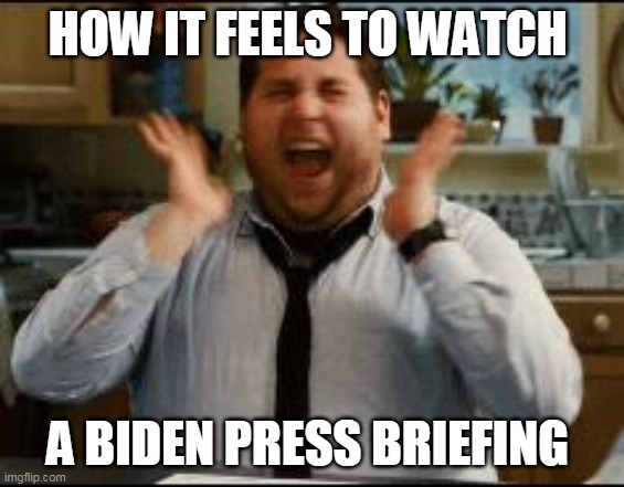 Intelligence is back in the White House briefing room. Too bad the right wing media is still asking dumb questions | HOW IT FEELS TO WATCH; A BIDEN PRESS BRIEFING | image tagged in excited | made w/ Imgflip meme maker