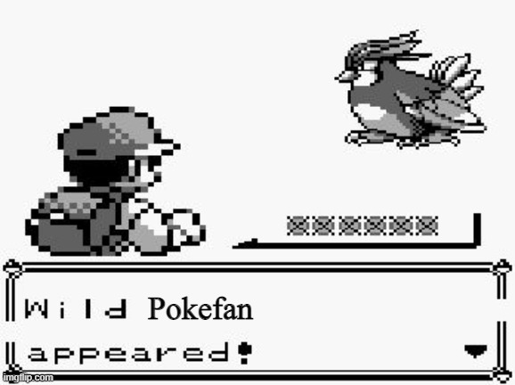 pokemon appears | Pokefan | image tagged in pokemon appears | made w/ Imgflip meme maker