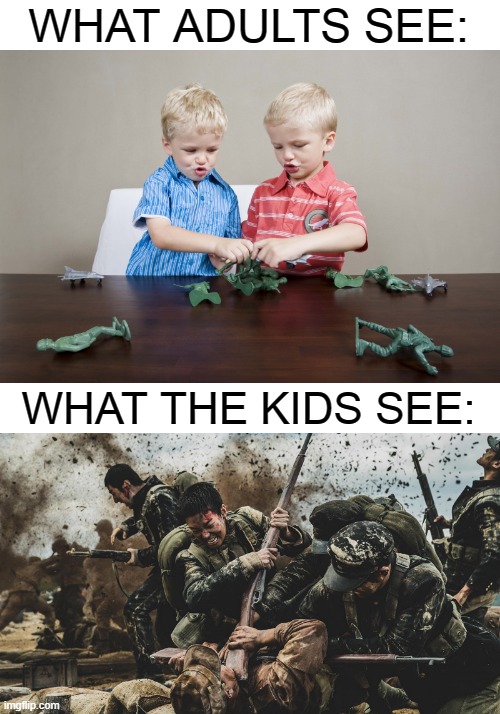 In response to Blaziken_650s meme! | WHAT ADULTS SEE:; WHAT THE KIDS SEE: | image tagged in memes,kids,play,funny,lol | made w/ Imgflip meme maker