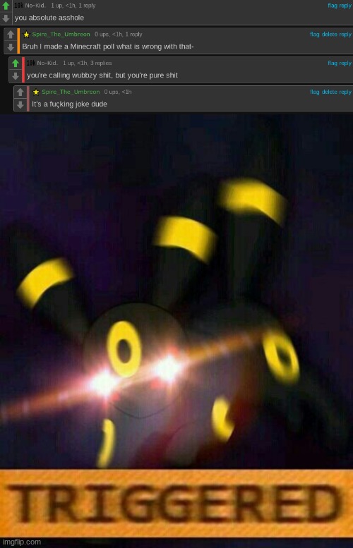 image tagged in umbreon triggered | made w/ Imgflip meme maker