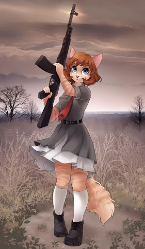 Furry with an AK-107 Blank Meme Template