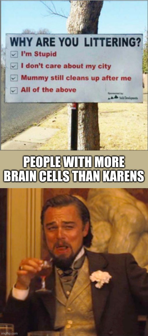 Dear Karens, Welcome to 2021 | PEOPLE WITH MORE BRAIN CELLS THAN KARENS | image tagged in memes,laughing leo,fun,karens | made w/ Imgflip meme maker