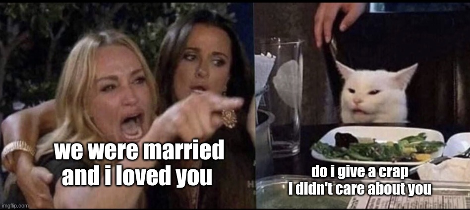 sorry | we were married and i loved you; do i give a crap i didn't care about you | image tagged in cigarettes | made w/ Imgflip meme maker