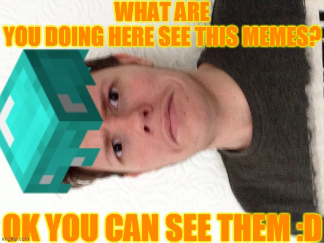 Please see my memes :D | WHAT ARE YOU DOING HERE SEE THIS MEMES? OK YOU CAN SEE THEM :D | image tagged in funny,memes,minecraft,fun,hello,funny memes | made w/ Imgflip meme maker