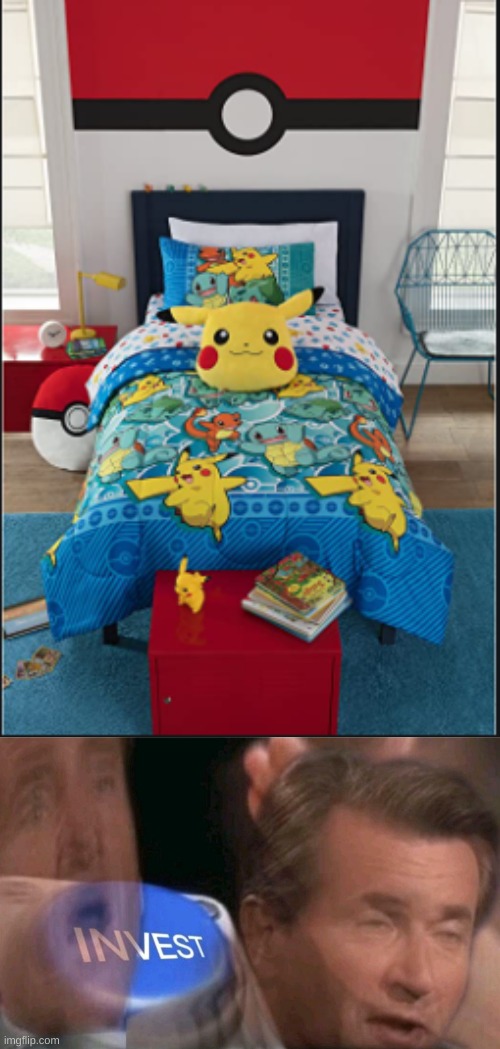 Pokemon bed | image tagged in invest | made w/ Imgflip meme maker