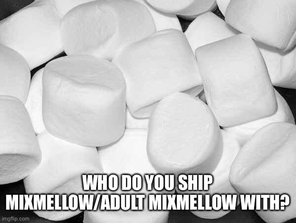 Marshmallow | WHO DO YOU SHIP MIXMELLOW/ADULT MIXMELLOW WITH? | image tagged in marshmallow | made w/ Imgflip meme maker