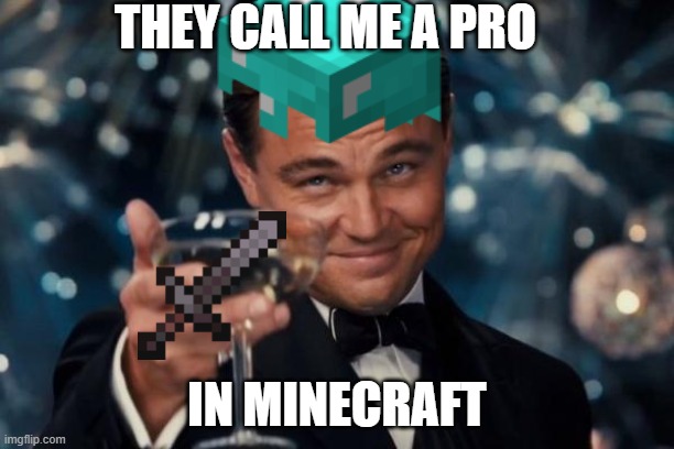 minecraft part 2 | THEY CALL ME A PRO; IN MINECRAFT | image tagged in funny,corny | made w/ Imgflip meme maker