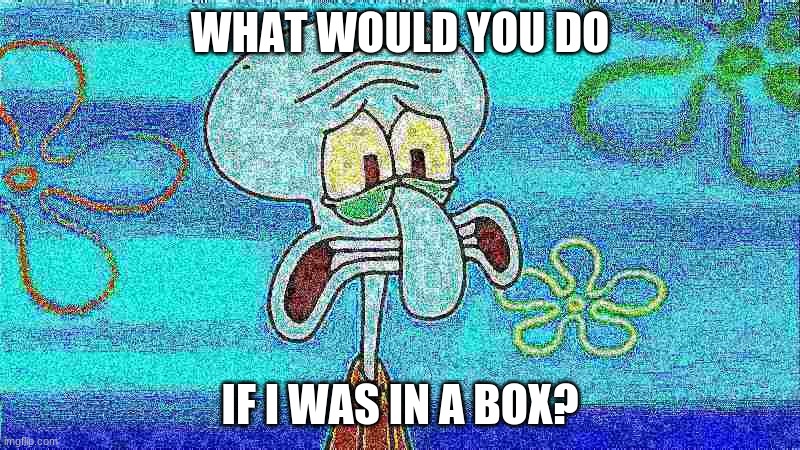 deep fried squidward | WHAT WOULD YOU DO; IF I WAS IN A BOX? | image tagged in deep fried squidward | made w/ Imgflip meme maker