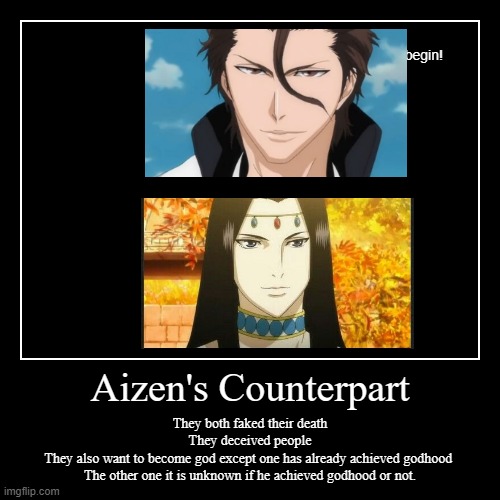 Aizen's Counterpart from the medieval timeline | image tagged in funny,demotivationals,guin saga,bleach,sosuke aizen,aldo narris | made w/ Imgflip demotivational maker