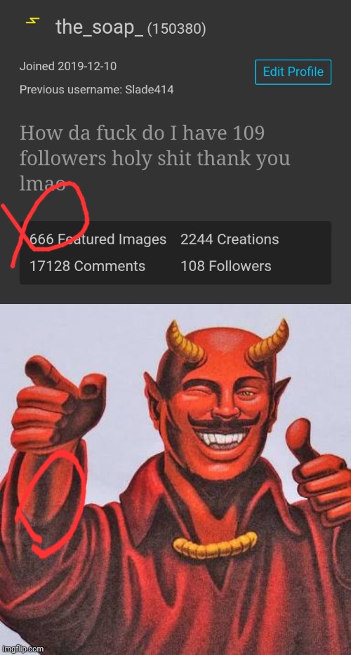 XD | image tagged in buddy satan | made w/ Imgflip meme maker