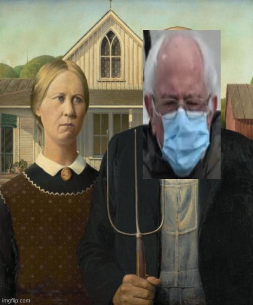 Bernie Gothic | image tagged in bernie | made w/ Imgflip meme maker