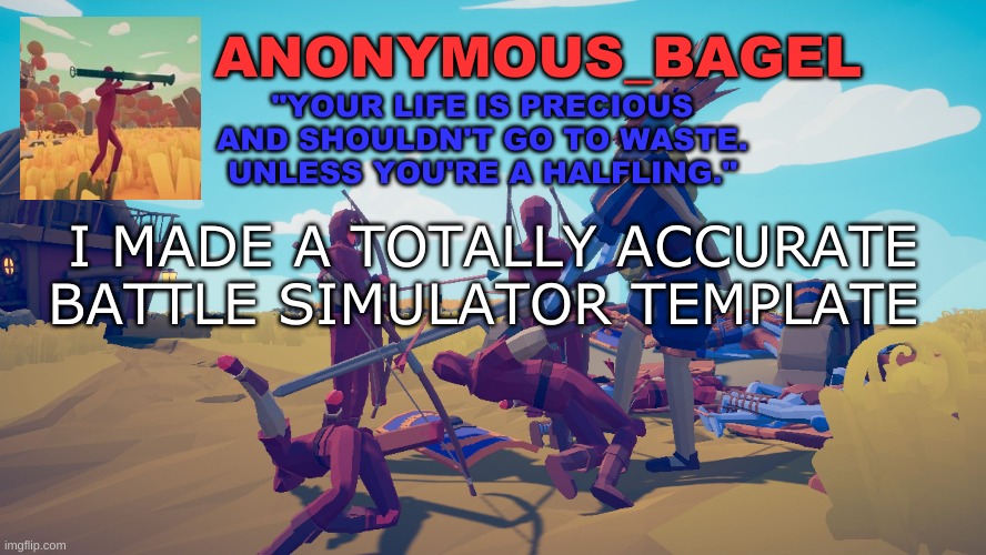 crap | I MADE A TOTALLY ACCURATE BATTLE SIMULATOR TEMPLATE | image tagged in announcement thingy tabs | made w/ Imgflip meme maker