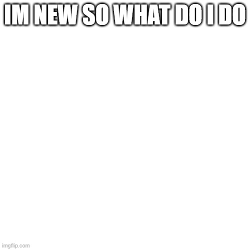 whats the point of this stream | IM NEW SO WHAT DO I DO | image tagged in memes,blank transparent square,hai | made w/ Imgflip meme maker