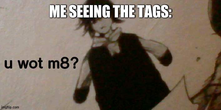 U wot m8 | ME SEEING THE TAGS: u wot m8? | image tagged in u wot m8 | made w/ Imgflip meme maker