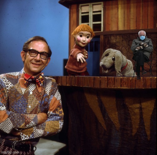 Mr Dressup and Casey, and Bernie Sanders | image tagged in mr dressup and casey | made w/ Imgflip meme maker