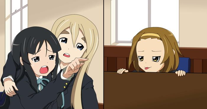 Mio yelling at Ritsu Blank Meme Template