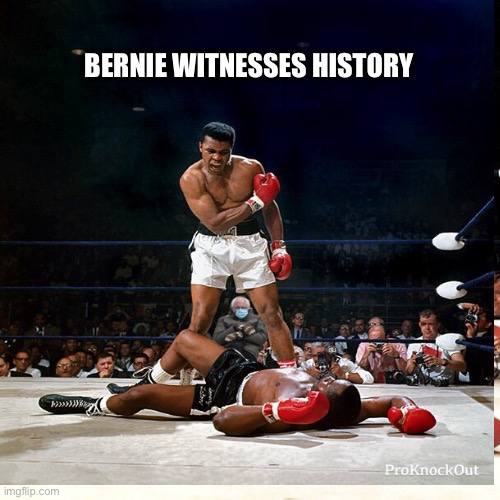 Bernie Sanders |  BERNIE WITNESSES HISTORY | image tagged in bernie,bernie sitting,bernie mittens,bernie sanders,inauguration,biden | made w/ Imgflip meme maker