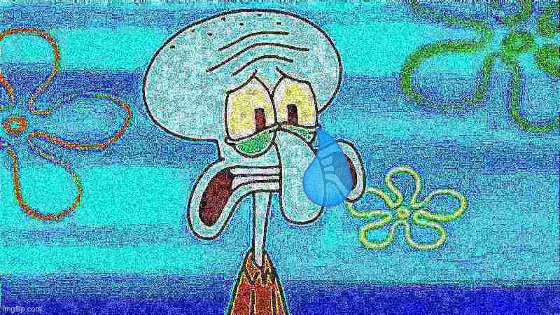 deep fried squidward | image tagged in deep fried squidward | made w/ Imgflip meme maker