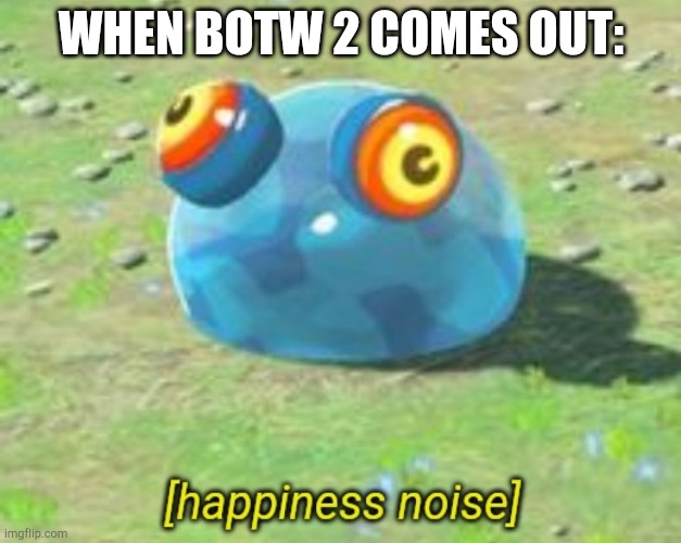 BOTW chuchu happiness noise | WHEN BOTW 2 COMES OUT: | image tagged in botw chuchu happiness noise,botw,legend of zelda,the legend of zelda,the legend of zelda breath of the wild | made w/ Imgflip meme maker