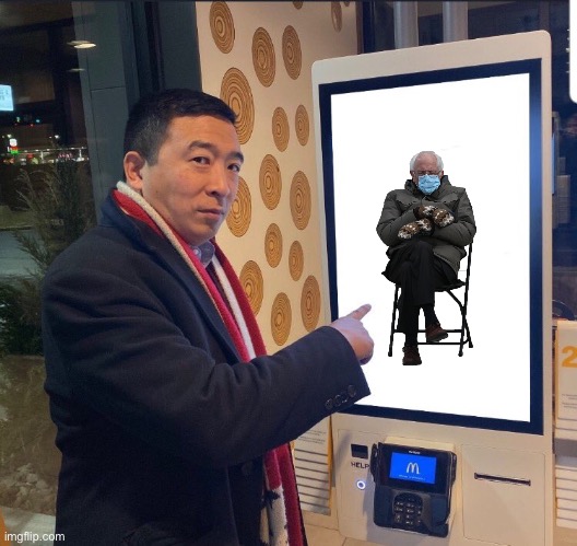 Andrew Yang McDonalds Self-Ordering Kiosk | image tagged in andrew yang mcdonalds self-ordering kiosk | made w/ Imgflip meme maker