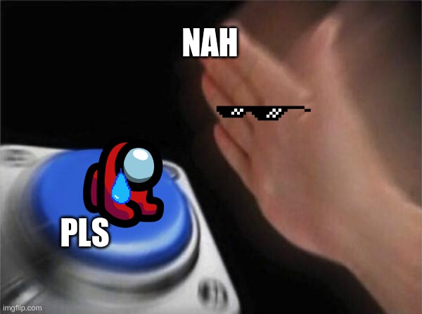 Blank Nut Button | NAH; PLS | image tagged in memes,blank nut button | made w/ Imgflip meme maker