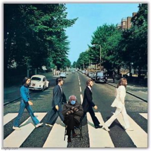 He was old, even back then | image tagged in abbey road,bernie sanders | made w/ Imgflip meme maker