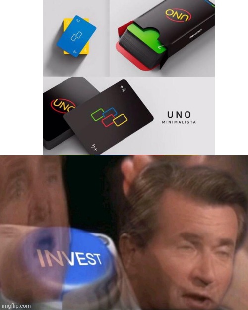 One of the only minimalist stuff that looks good | image tagged in invest,uno,red,blue,green,yellow | made w/ Imgflip meme maker