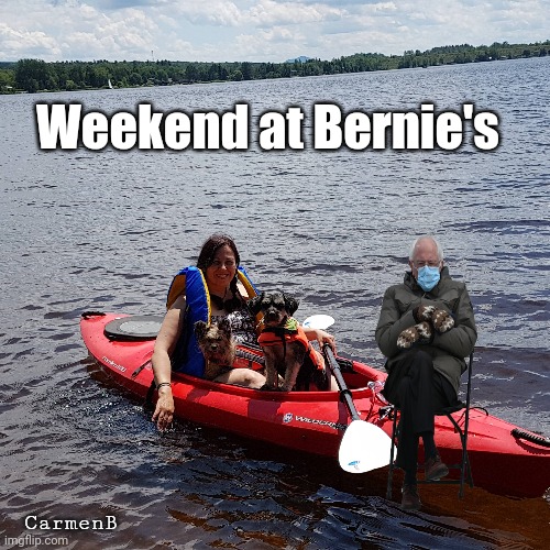 Weekend at Bernie's | Weekend at Bernie's; CarmenB | image tagged in weekend at bernie's | made w/ Imgflip meme maker