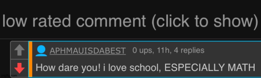 image tagged in low rated comment dark mode version | made w/ Imgflip meme maker