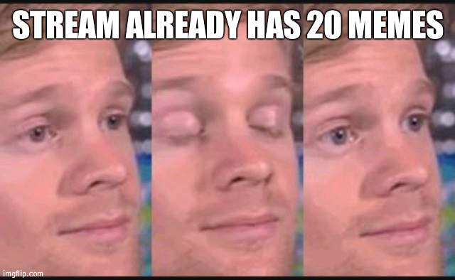In less than a day | STREAM ALREADY HAS 20 MEMES | image tagged in blinking guy,memes | made w/ Imgflip meme maker