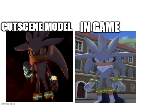 Blank White Template | IN GAME; CUTSCENE MODEL | image tagged in blank white template,sonic,silver the hedgehog,sonic 06 | made w/ Imgflip meme maker