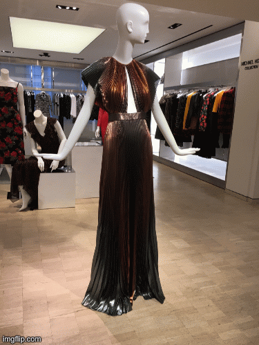 Mannequin Krossing Guard | image tagged in gifs,fashion,rosie assoulin,bergdorf goodman,crossing guard,46 | made w/ Imgflip images-to-gif maker