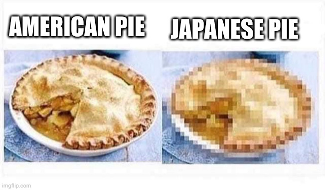 American pie vs japanese pie | JAPANESE PIE; AMERICAN PIE | image tagged in pie | made w/ Imgflip meme maker