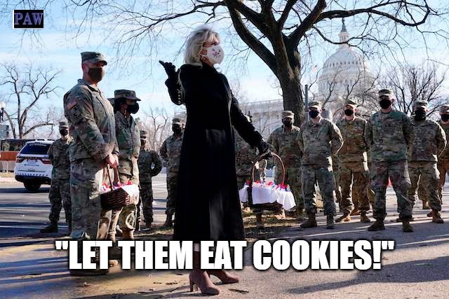Let Them Eat Cookies | "LET THEM EAT COOKIES!" | image tagged in biden,troops,let them eat cake | made w/ Imgflip meme maker
