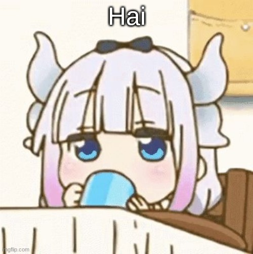 Kanna is not amused | Hai | image tagged in kanna is not amused | made w/ Imgflip meme maker