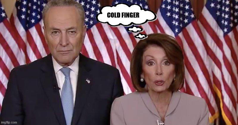 schumer pelosi | COLD FINGER | image tagged in cold finger,schumer,pelosi | made w/ Imgflip meme maker