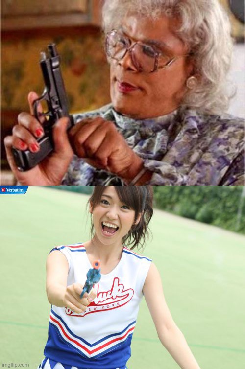 image tagged in madea,memes,yuko with gun | made w/ Imgflip meme maker